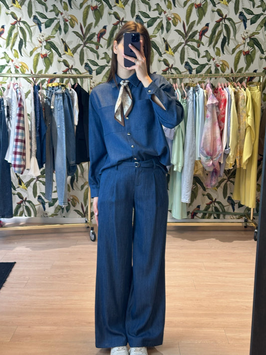 pantalone vita alta blue jeans